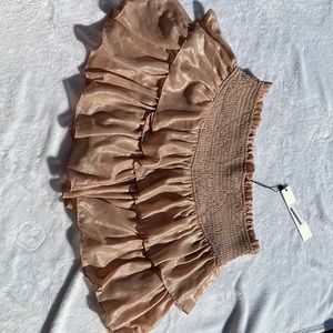 Katie Shiny Smocked Skort - Blush